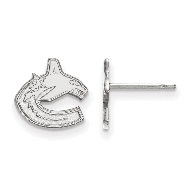 Ladies earrings buying tips-Sterling Silver NHL Vancouver Canucks XS Post Earrings