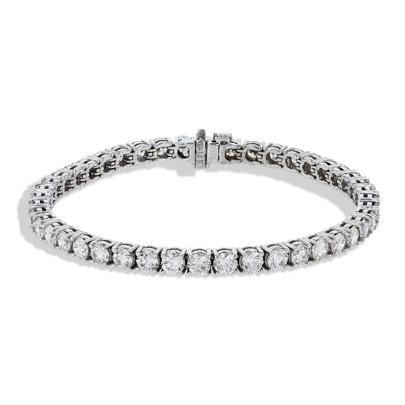 Ladies bracelets collectible items-Diamond White Gold Tennis Bracelet