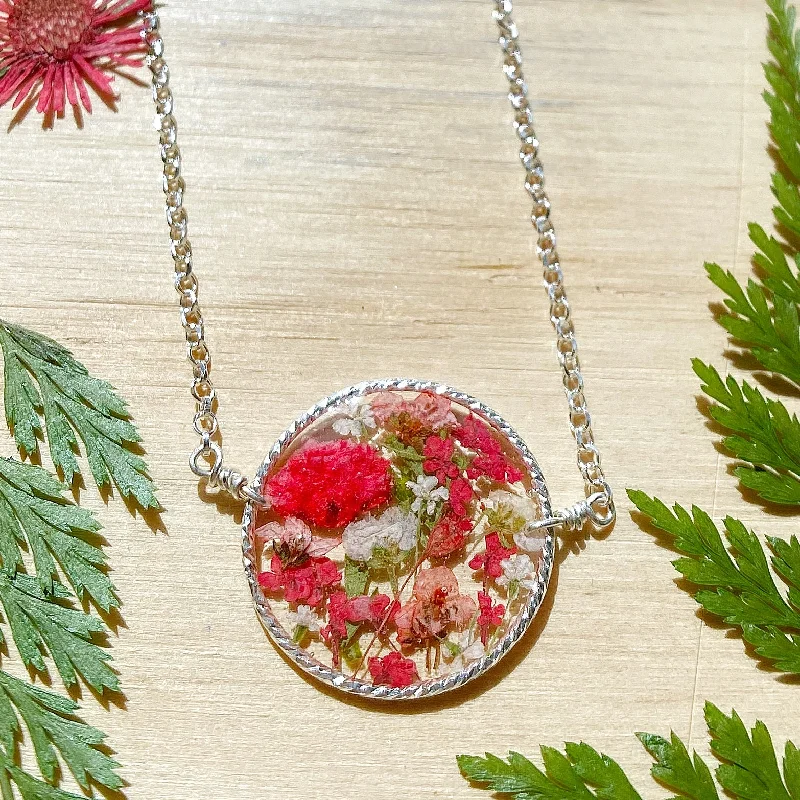 Ladies necklaces unique brands-Ruby Botanical Garden Necklace - BG71