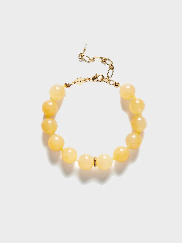 Ladies bracelets jade accents-Ball Bracelet in Lemonade